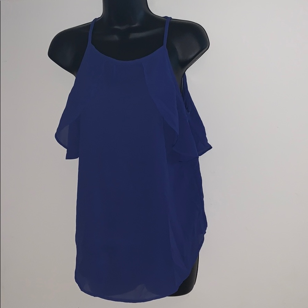 Royal Blue Chiffon Blouse
